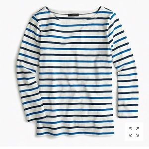 J Crew Boatneck Striped Tee Sz S